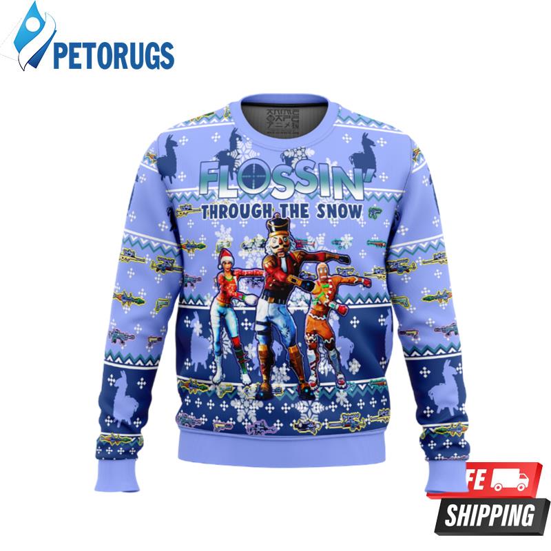 Fortnite Snow Floss Ugly Christmas Sweaters Peto Rugs