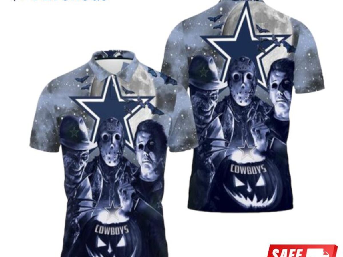 Freddy Jason Michael Myers Love Dallas Cowboys Pumpkin Head Halloween 3d  Hoodie –