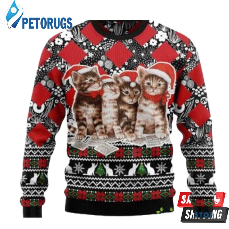 Funny Cats Santa Ugly Christmas Sweaters