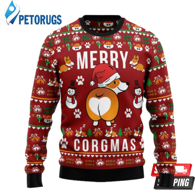 Funny Corgi Merry X Mas Ugly Christmas Sweaters
