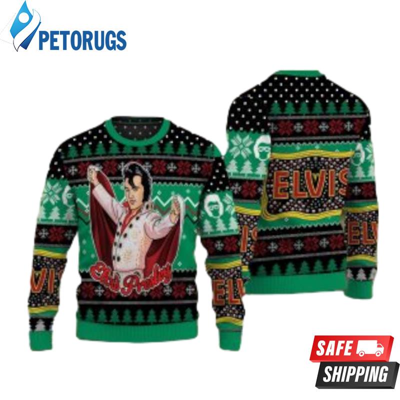 Funny Elviss Presleyy Belt Buckle Sign With Rhinestone Christmas Ugly Christmas Sweaters
