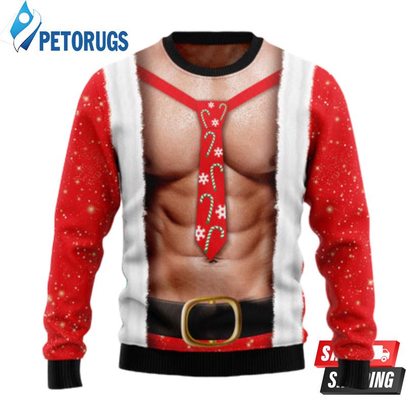 Funny Six Pack Muscle Ugly Christmas Sweaters
