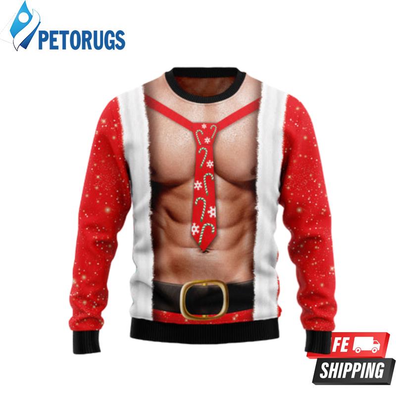 Funny Six Pack Muscle Ugly Christmas Sweaters