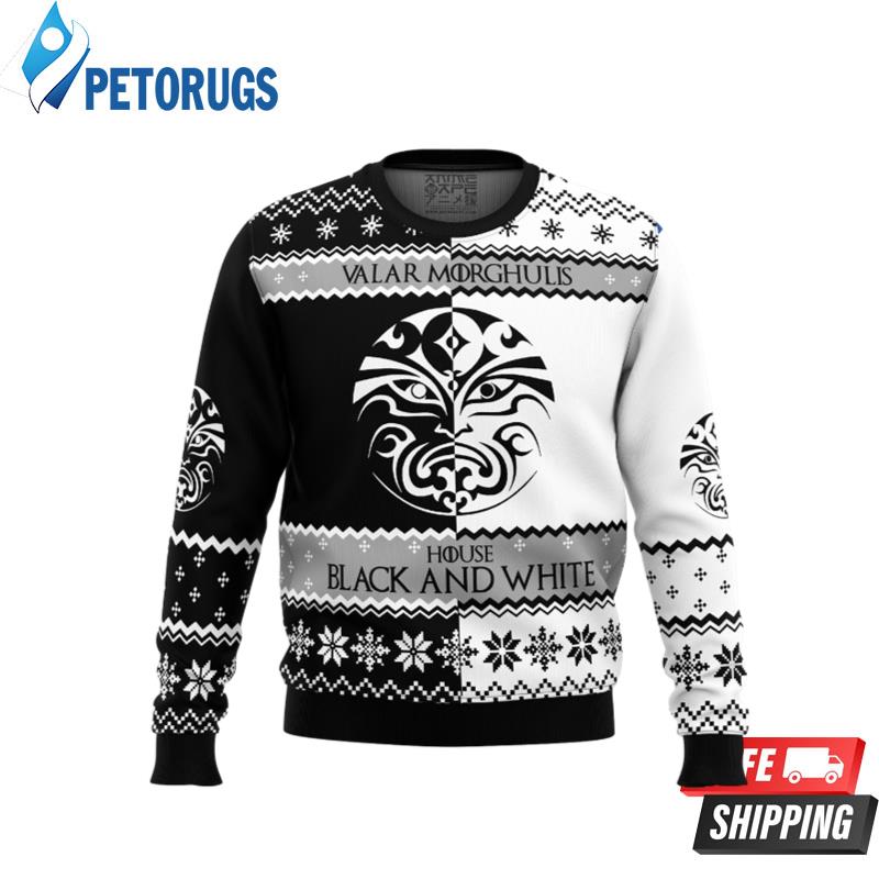 Game of Thrones House Black and White Ugly Christmas Sweaters