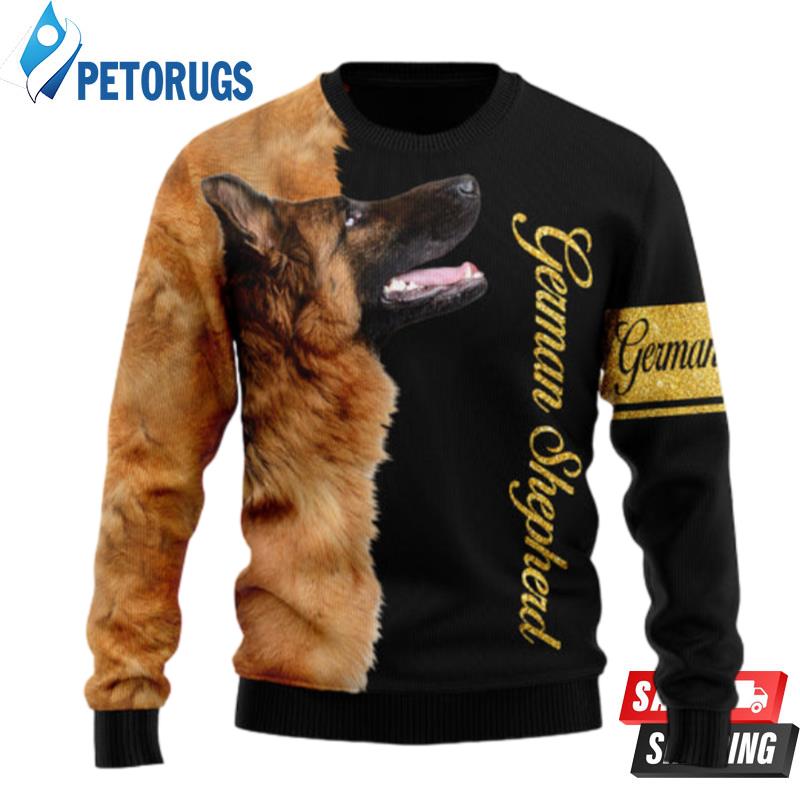 German Shepherd Half Cool Ugly Christmas Sweaters