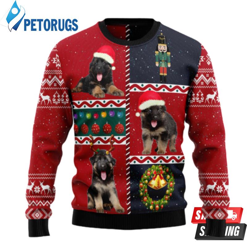 German Shepherd Vintage Ugly Christmas Sweaters