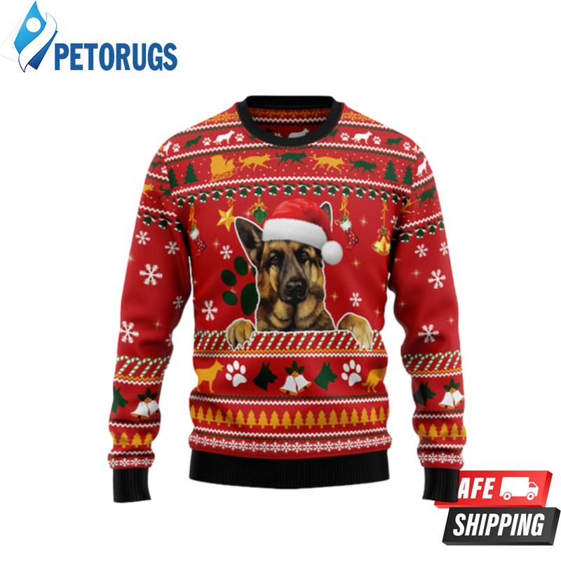 Ugly christmas shop sweater german shepherd