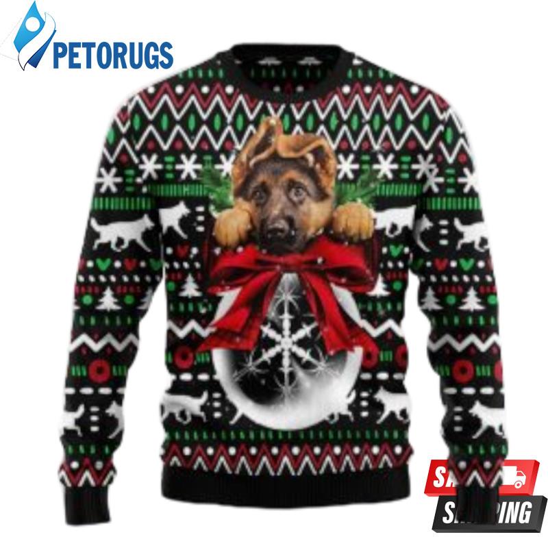 German Shepherd Xmas Ball Dog Lover Ugly Christmas Sweaters
