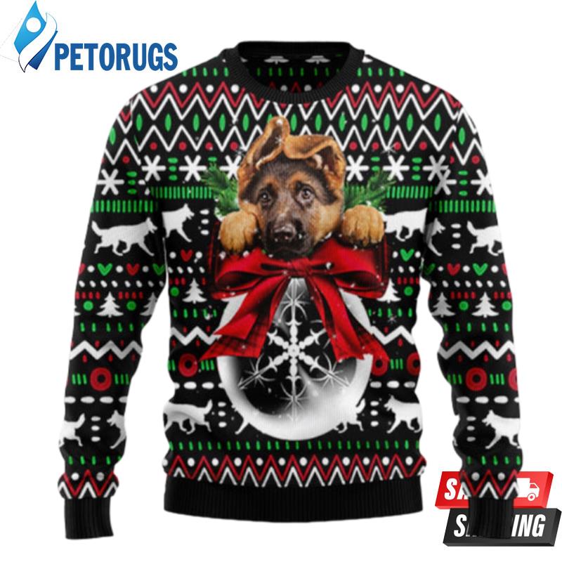 German Shepherd Xmas Ball Ugly Christmas Sweaters