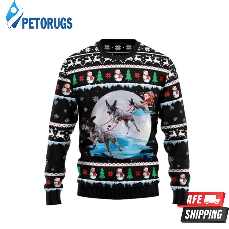 German Shorthaired Pointer Santa On Highway Ugly Christmas Sweaters