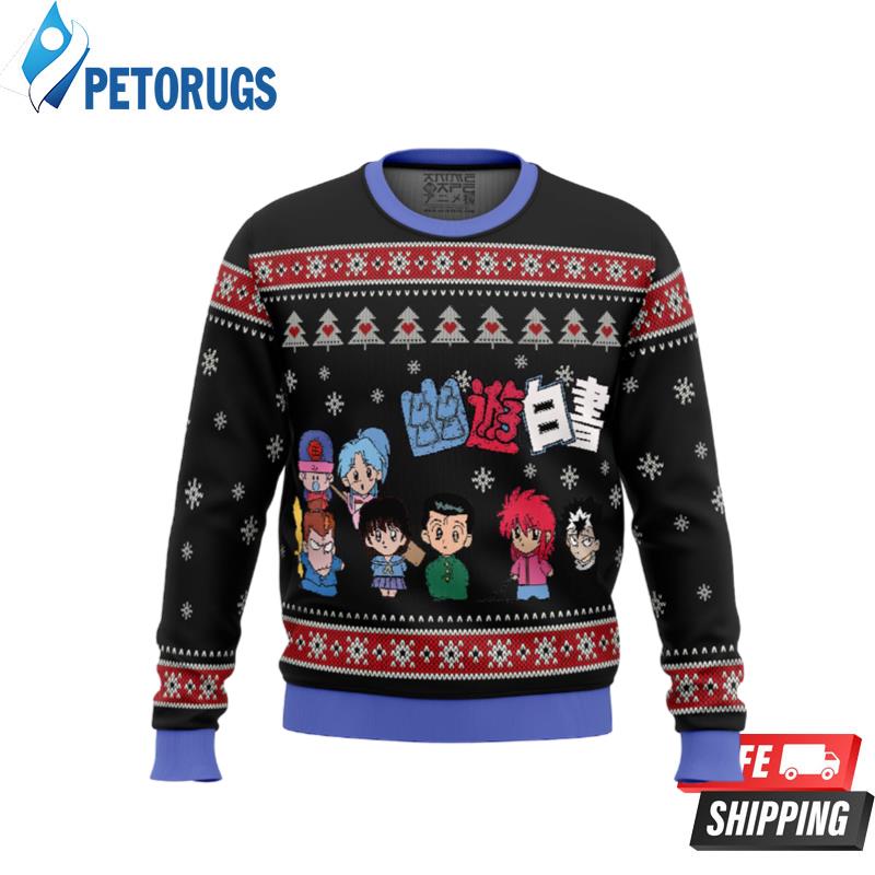 Ghost Fighter YuYu Hakusho Chibis Ugly Christmas Sweaters