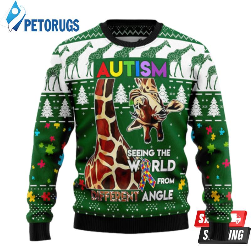 Giraffe Autism Ugly Christmas Sweaters