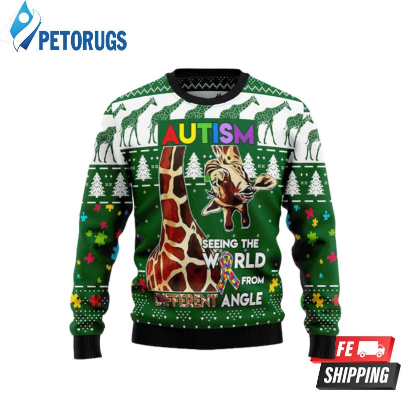 Giraffe Autism Ugly Christmas Sweaters