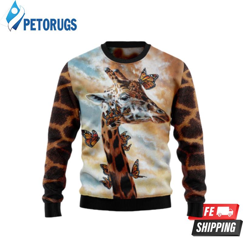 Giraffe Butterfly Ugly Christmas Sweaters