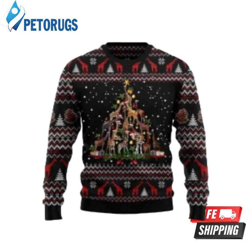 Giraffe Christmas Tree Ugly Christmas Sweaters