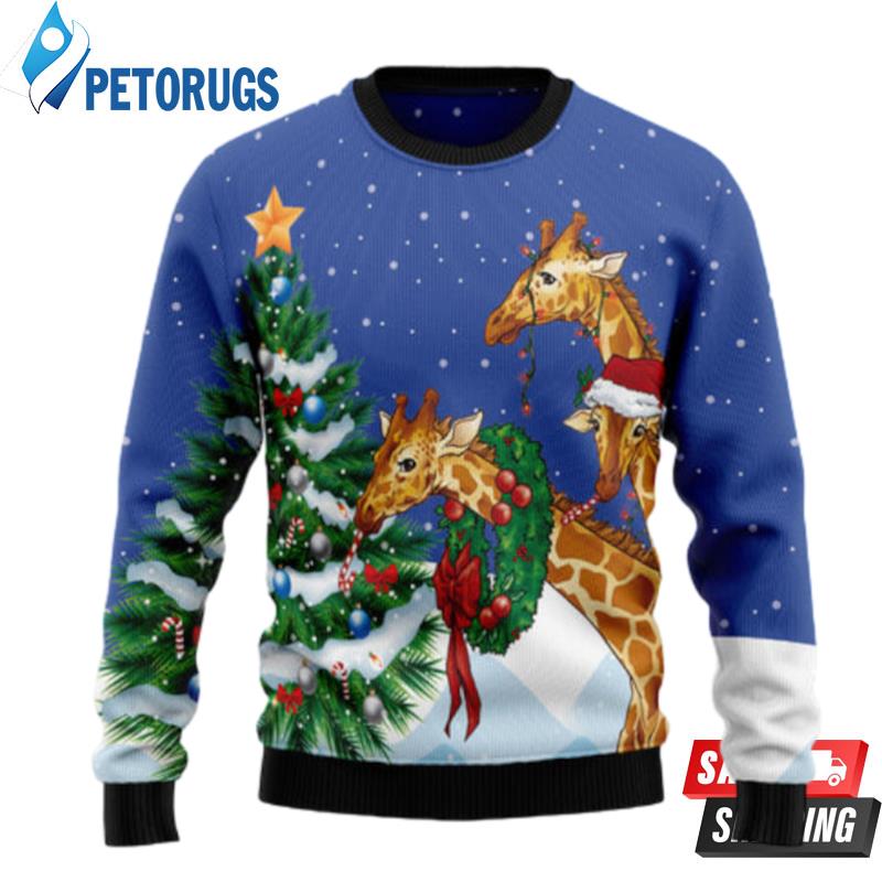 Giraffe Family Xmas Ugly Christmas Sweaters