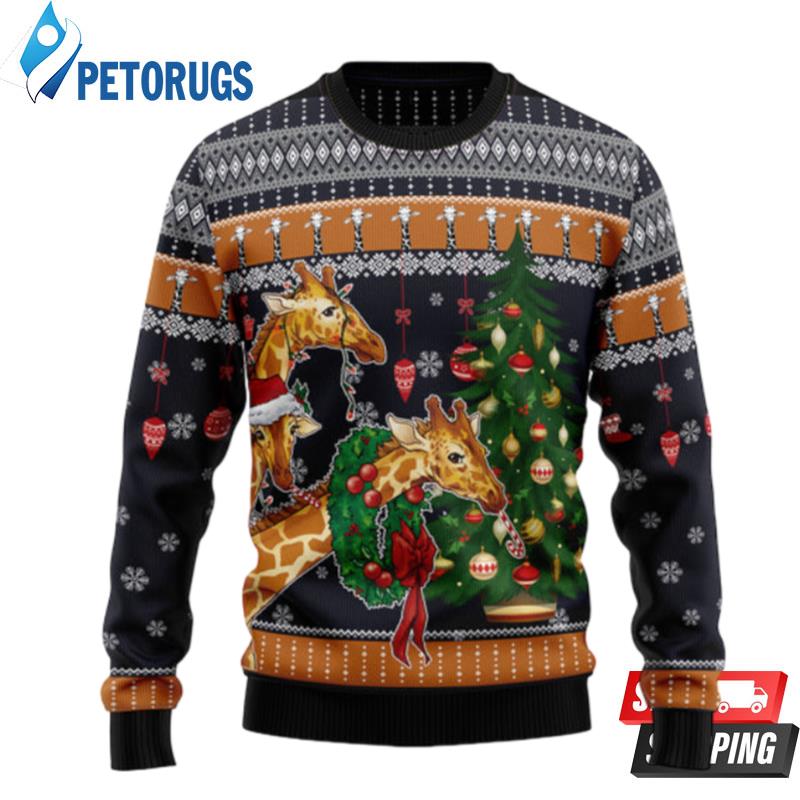 Giraffe Love Christmas Ugly Christmas Sweaters