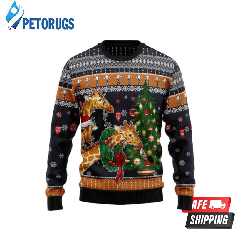 Giraffe Love Christmas Ugly Christmas Sweaters