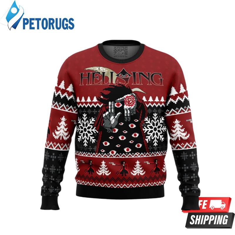 God With Us Hellsing Ugly Christmas Sweaters - Peto Rugs