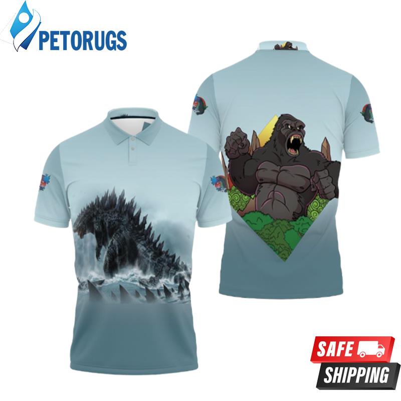 Godzilla Back To The Ocean Godzilla Vs Kong Polo Shirts