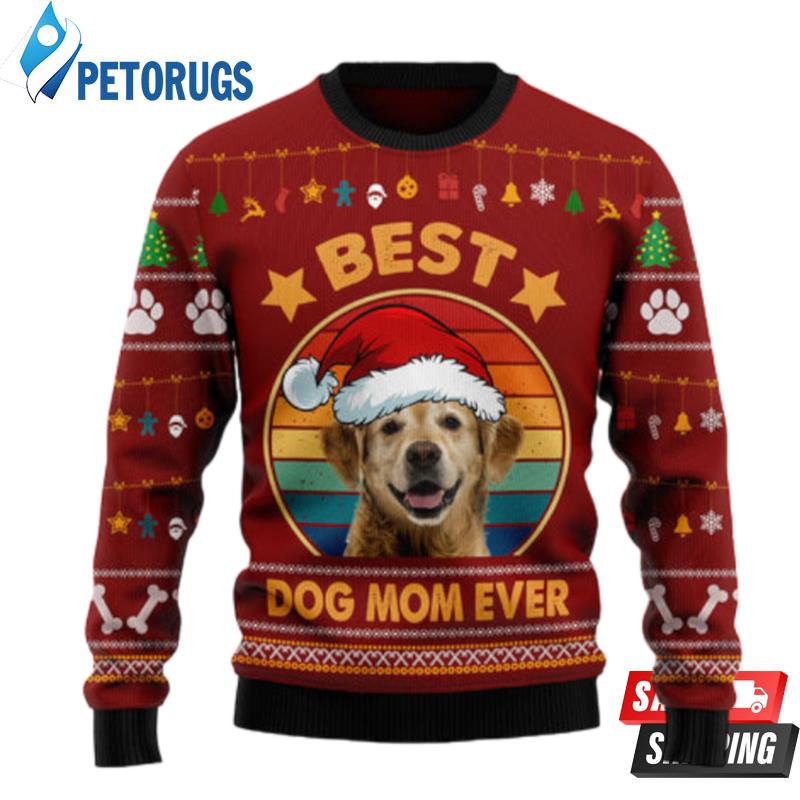 Golden Retriever Best Dog Mom Ever Ugly Christmas Sweaters