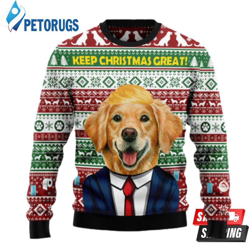 Golden Retriever Keep Christmas Great Ugly Christmas Sweaters