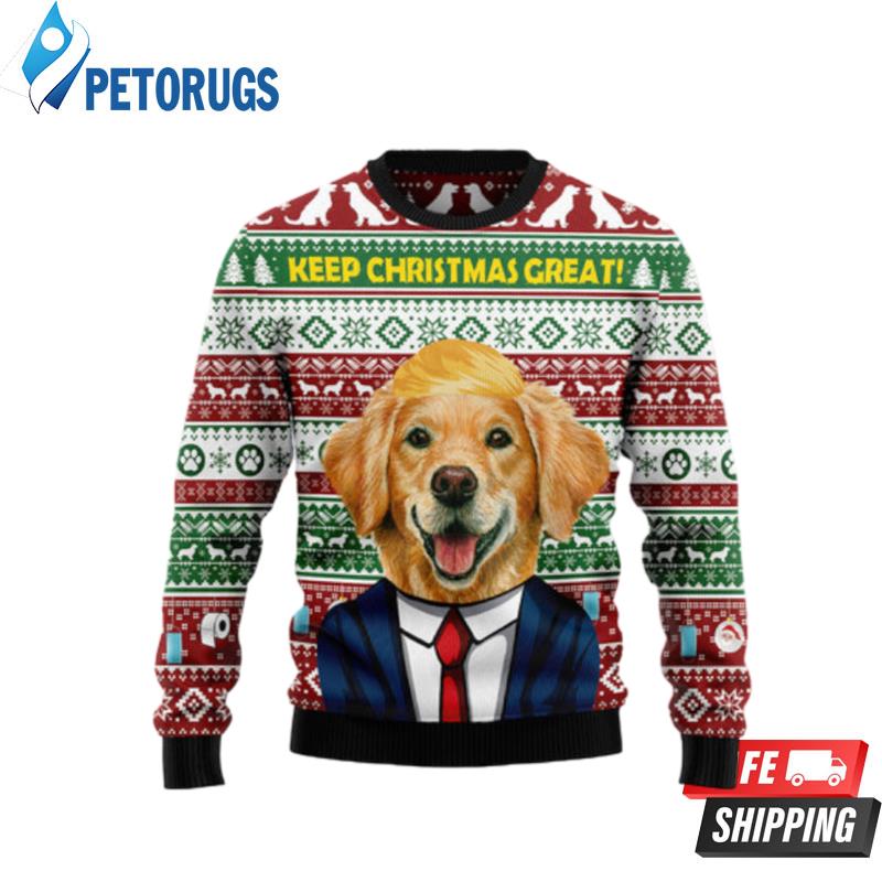 Golden Retriever Keep Christmas Great Ugly Christmas Sweaters