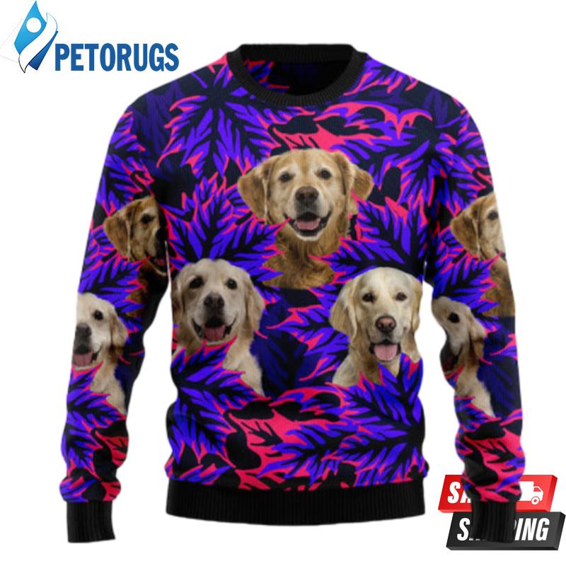 Golden Retriever Leaves Ugly Christmas Sweaters