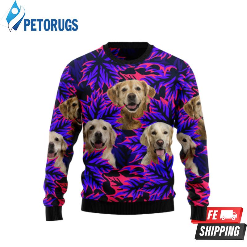 Golden Retriever Leaves Ugly Christmas Sweaters