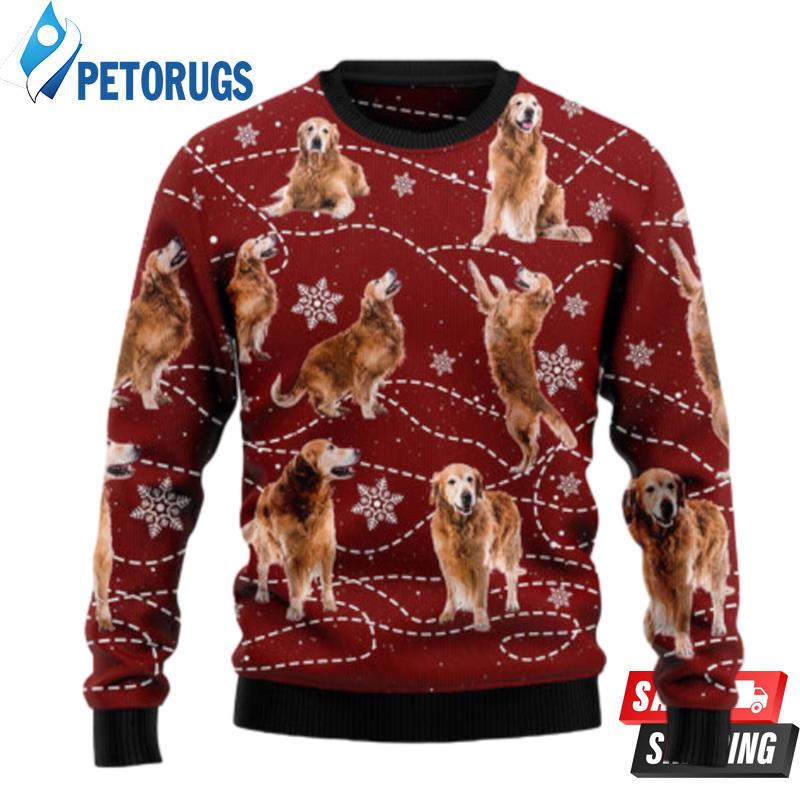 Golden Retriever Xmas Ugly Christmas Sweaters