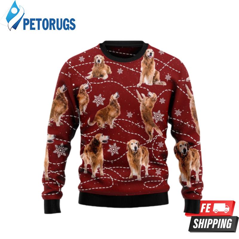 Golden Retriever Xmas Ugly Christmas Sweaters