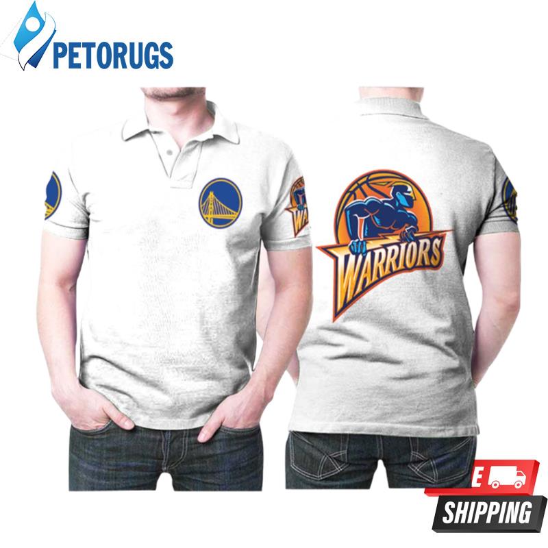 Golden State Warrior Basketball Classic Mascot Logo Gift For Warrior Fans White Polo Shirts