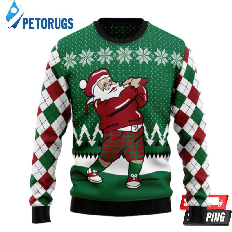 Golfer Santa Ugly Christmas Sweaters