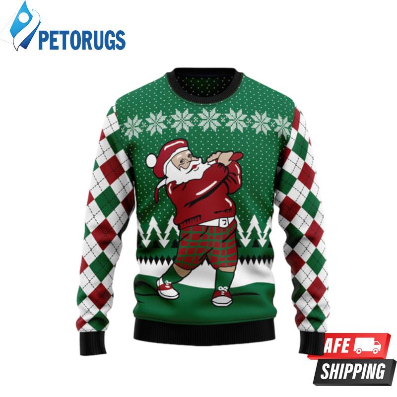 Golfer Santa Ugly Christmas Sweaters