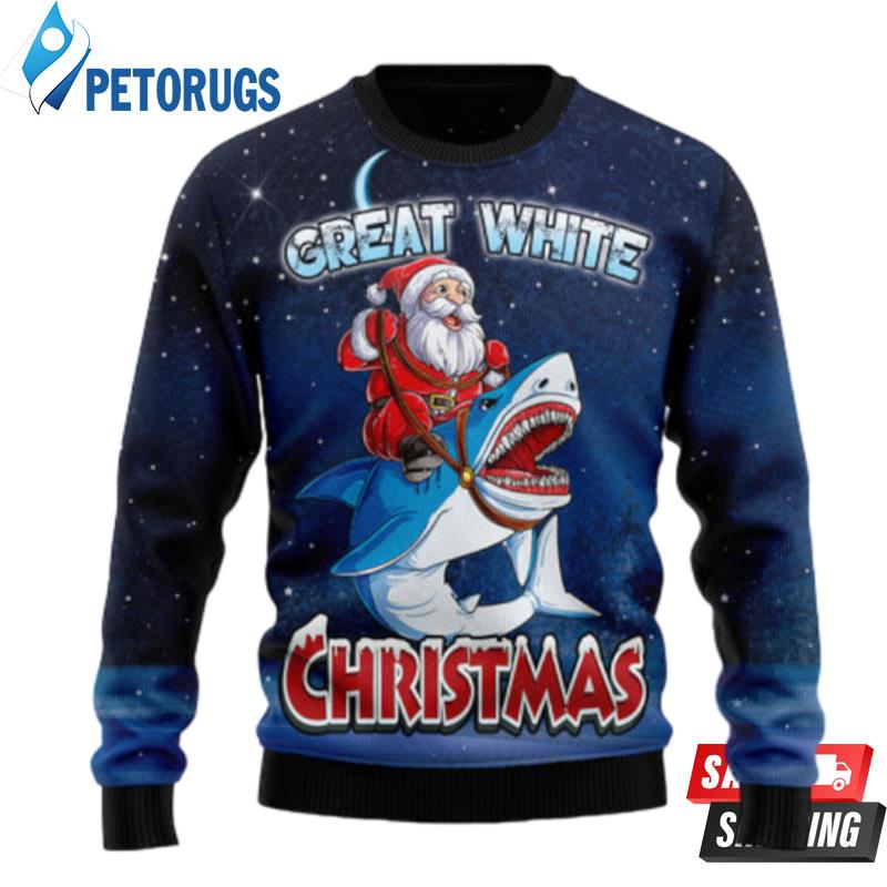 Great White Christmas Shark Ugly Christmas Sweaters