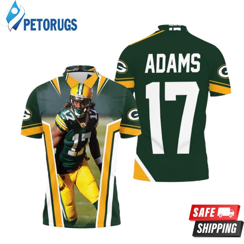 Green Bay Packer Davante Adams Legend 17 Yellow Green Polo Shirts