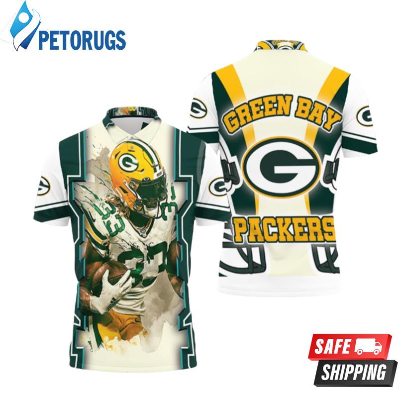 Green Bay Packers Aaron Jones 33 For Fans Polo Shirts