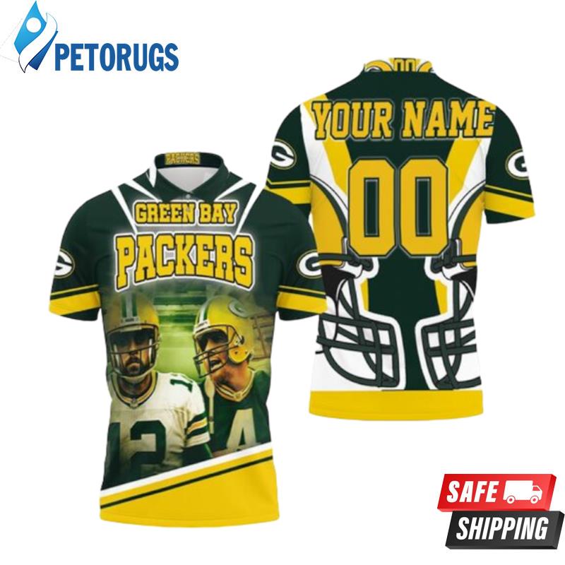 Green Bay Packers Aaron Rodgers 12 And Brett Favre 4 For Fans Personalized Polo Shirts