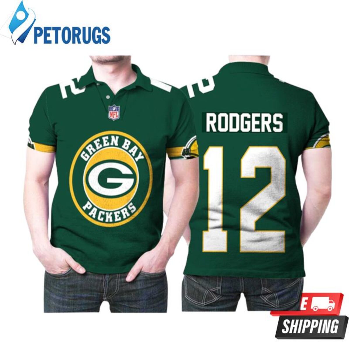 Green Bay Packers Aaron Rodgers 12 Legend Player Printed Gift For Rodgers  And Packers Fan Polo Shirts - Peto Rugs