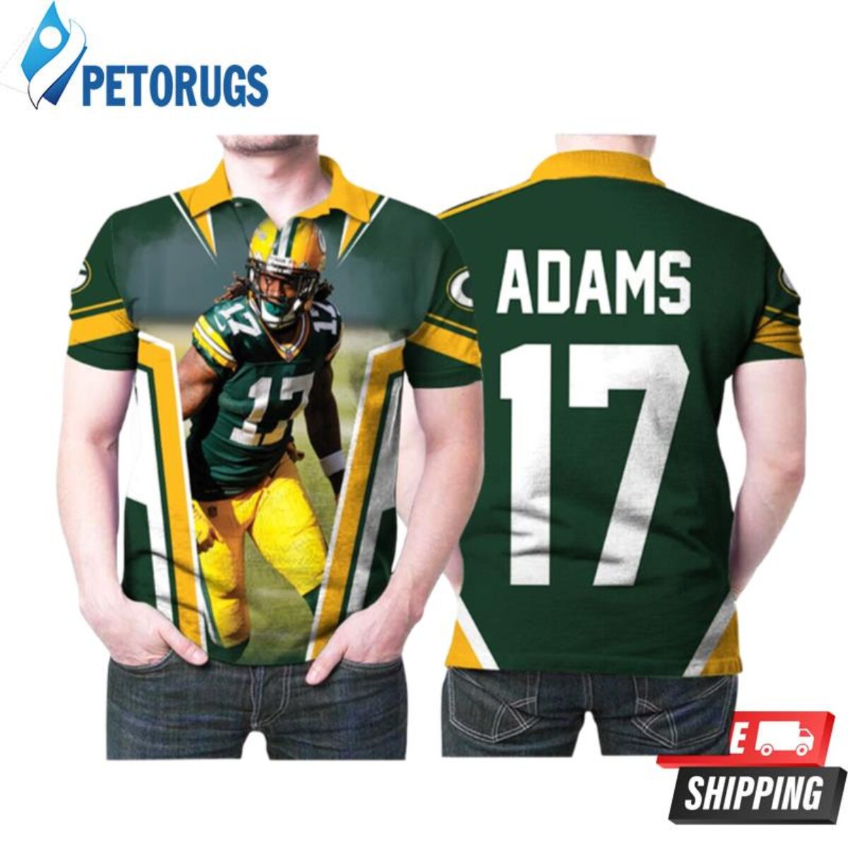 Green Bay Packers Davante Adams Legend 17 Nfl American Football Green For  Packers Fans 1 Polo Shirts - Peto Rugs