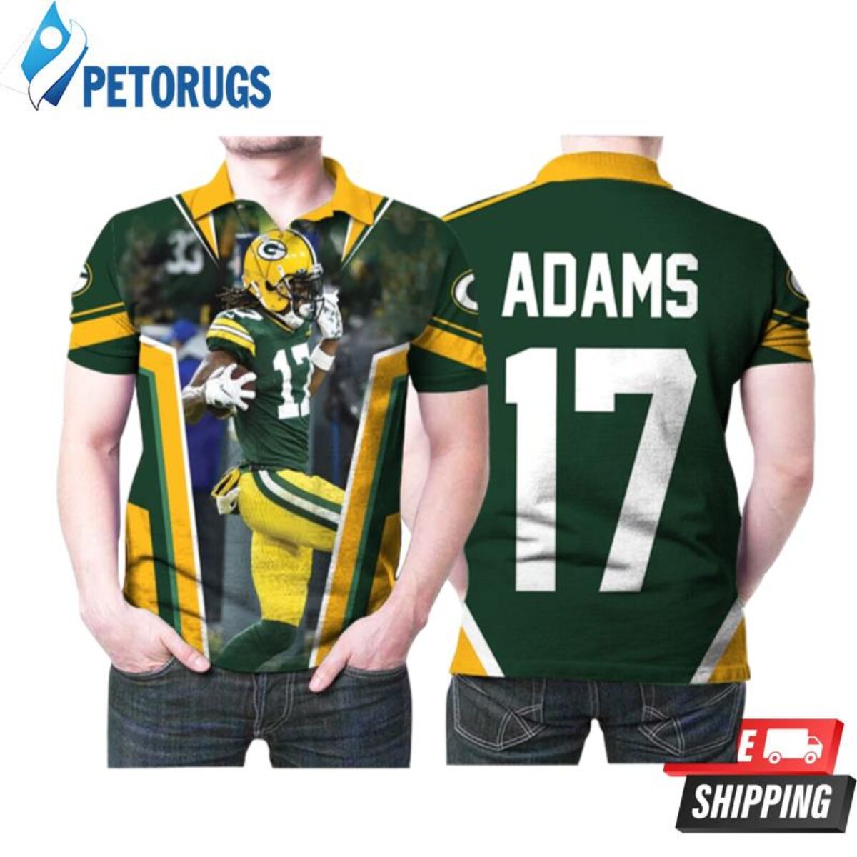 Aaron Jones 33 Green Bay Packers Nfc North Division Champions Super Bowl  2021 Polo Shirts - Peto Rugs