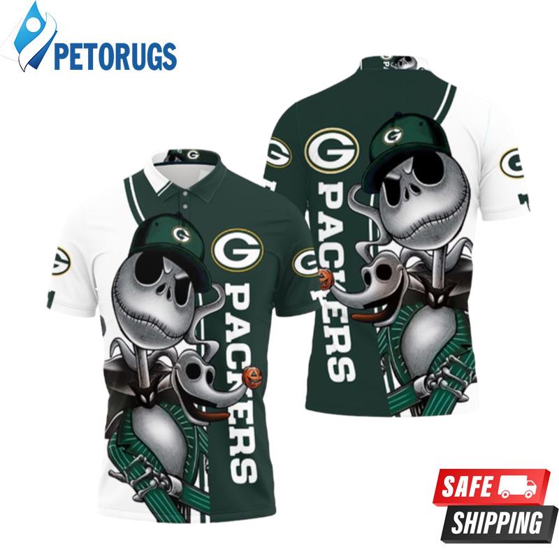 Green Bay Packers Jack Skellington And Zero Polo Shirts