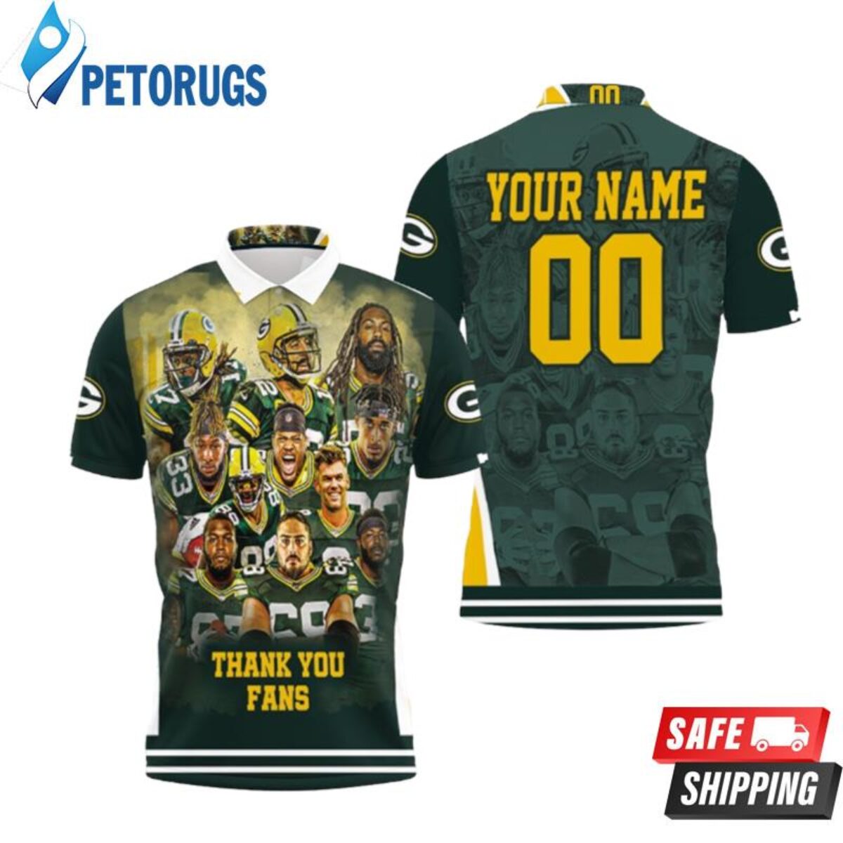 Green Bay Packers Nfc Noth Champions Thank You Fans The Pack Is Bad  Personalized Polo Shirts - Peto Rugs