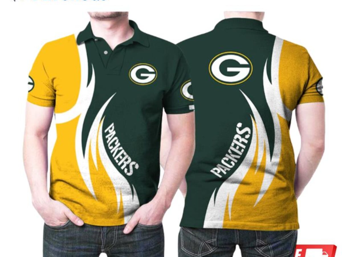 100th Nfl Green Bay Packers Polo 3d Printed Polo cotton t-shirt