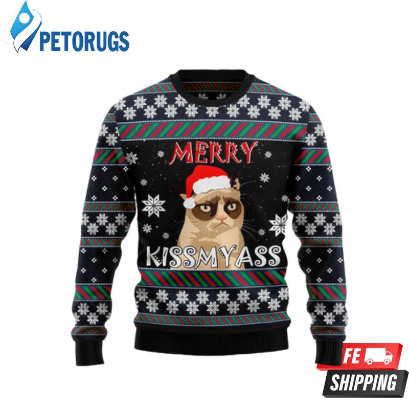 Grumpy Cat Kissmyass Ugly Christmas Sweaters