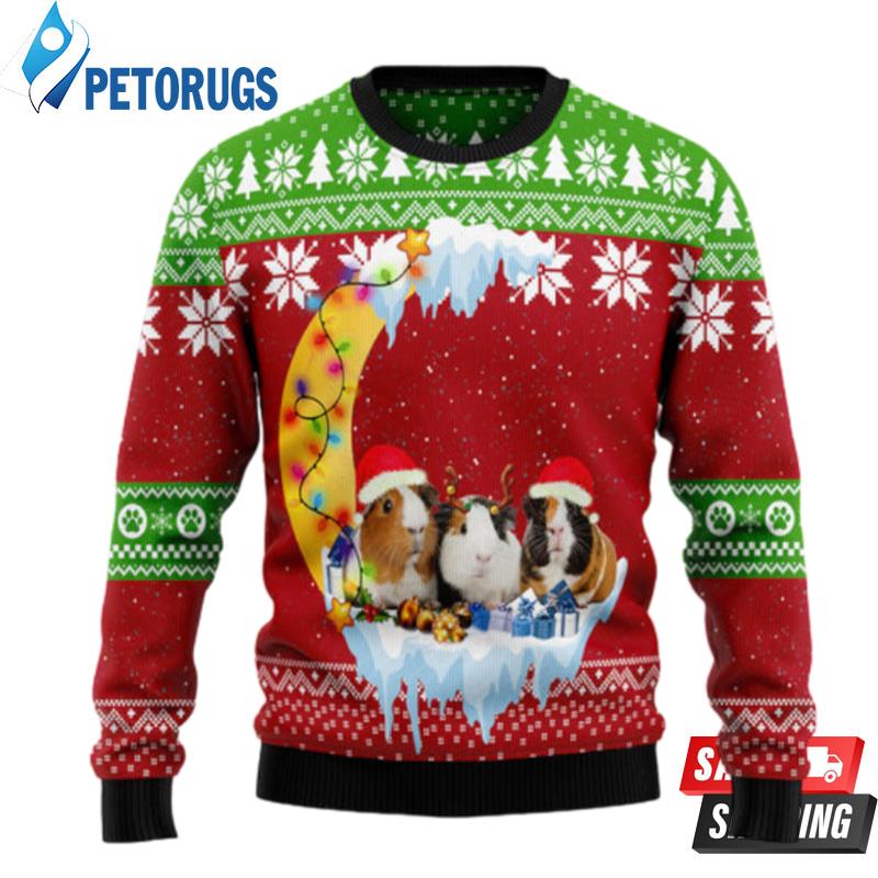 Guinea Pig Love Moon Xmas Ugly Christmas Sweaters