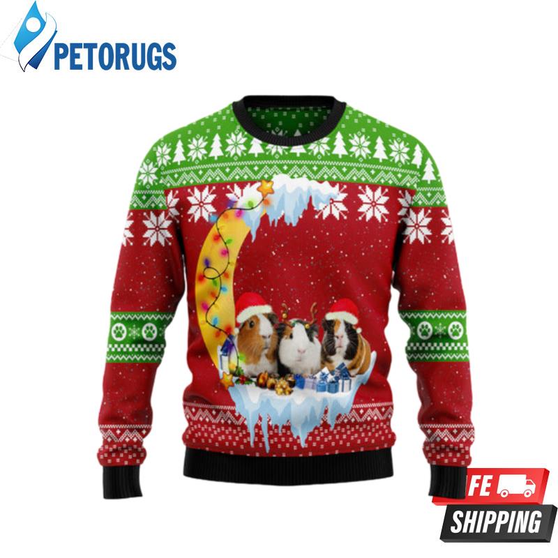 Guinea Pig Love Moon Xmas Ugly Christmas Sweaters