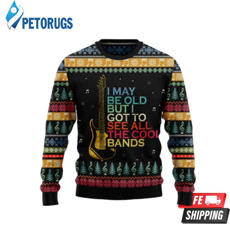 Guitar Old Vintage Ugly Christmas Sweaters Peto Rugs