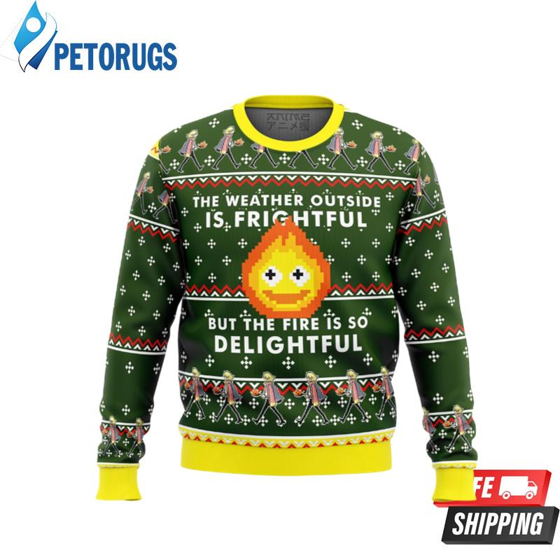 HOWLS MOVING CASTLE Calcifer Fire is so Delightful Ugly Christmas Sweaters