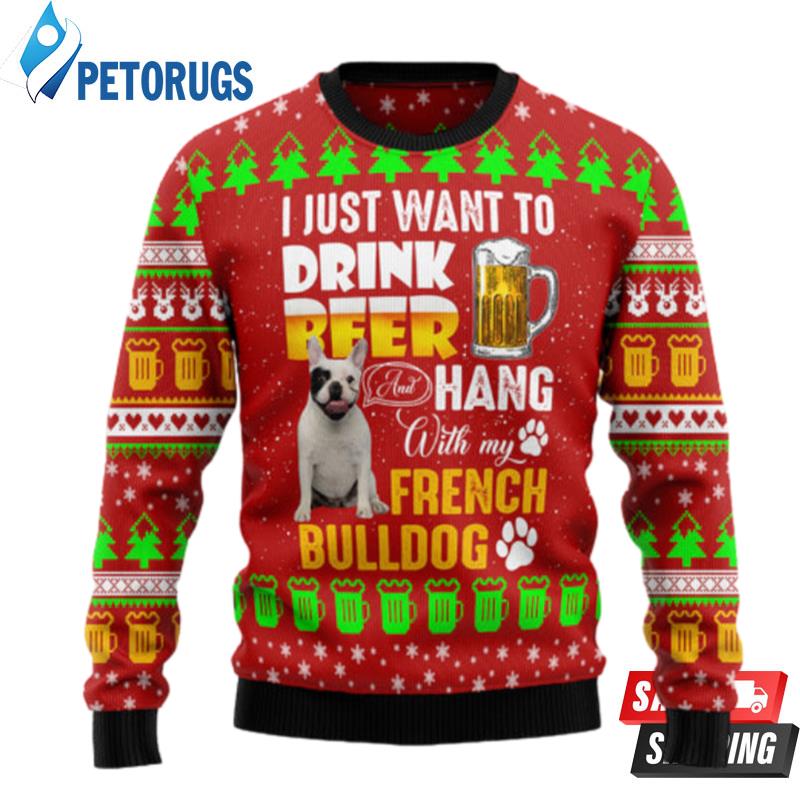 Hang With French Bulldog Ugly Christmas Sweaters